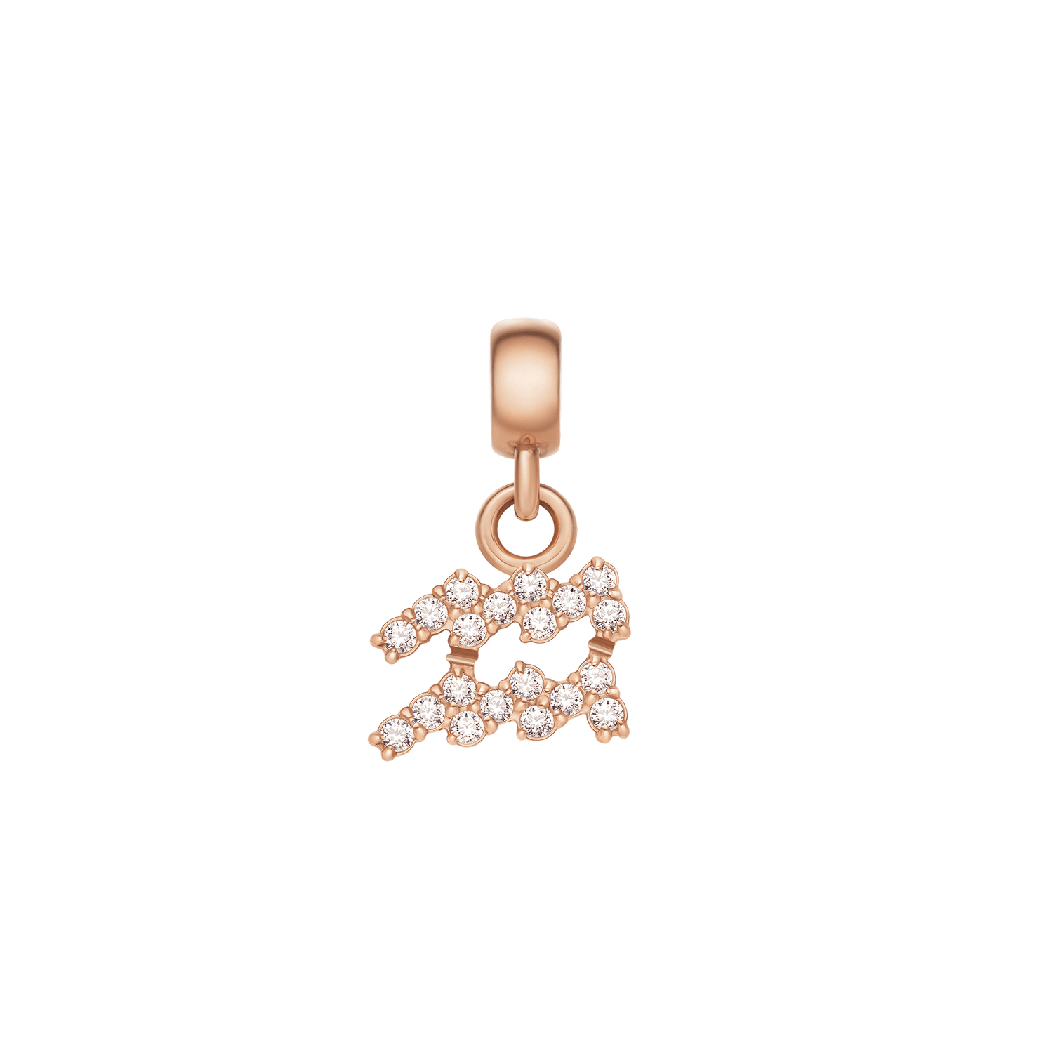 Crystal Zodiac Charm Rose Gold