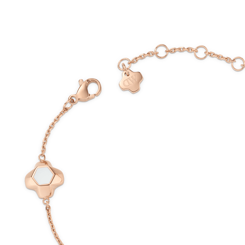North Star Bracelet 5 Small White Enamel Rose Gold