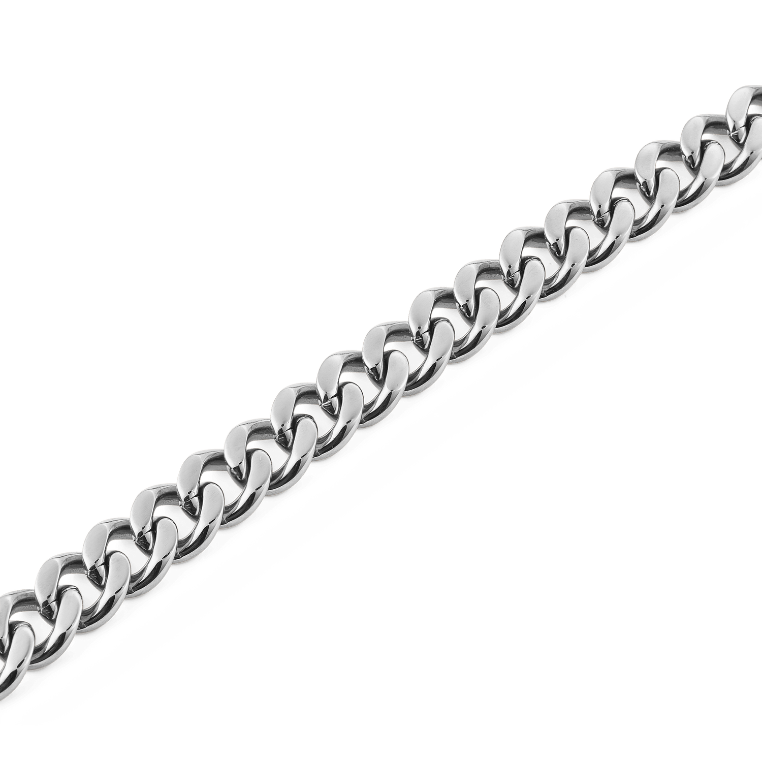 Ellipse Cuban Chain Necklace Silver