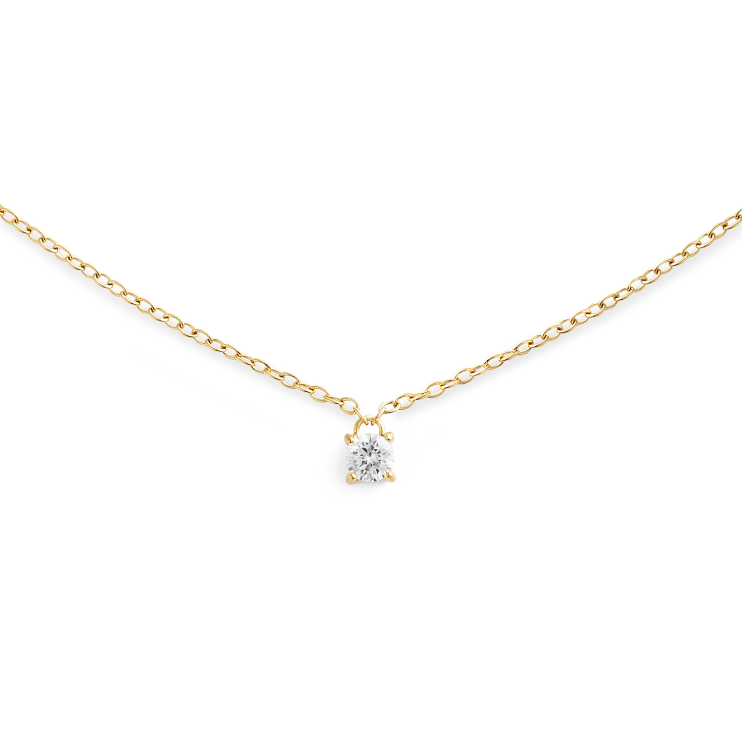 Mirelle Solitaire Necklace Gold