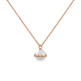 Aspiration Necklace Rose Gold Satin White