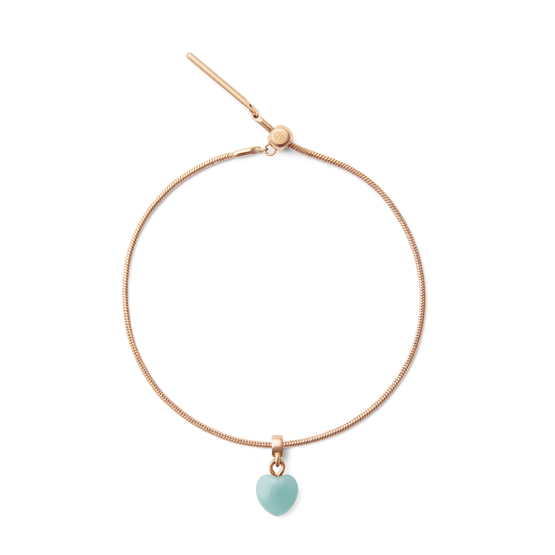 Amazonite Heart Rose Gold Charm