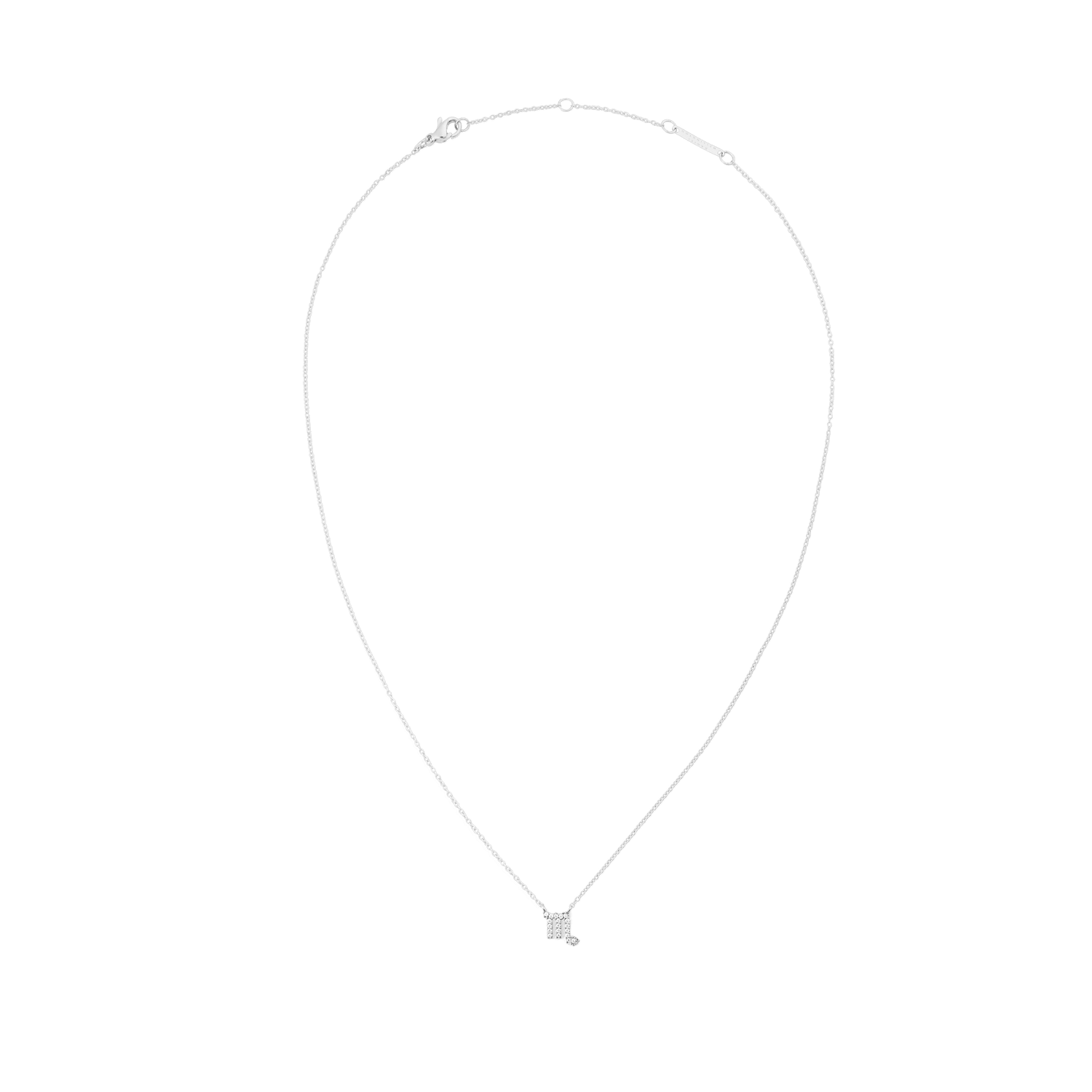 Crystal Zodiac Chain Necklace Silver