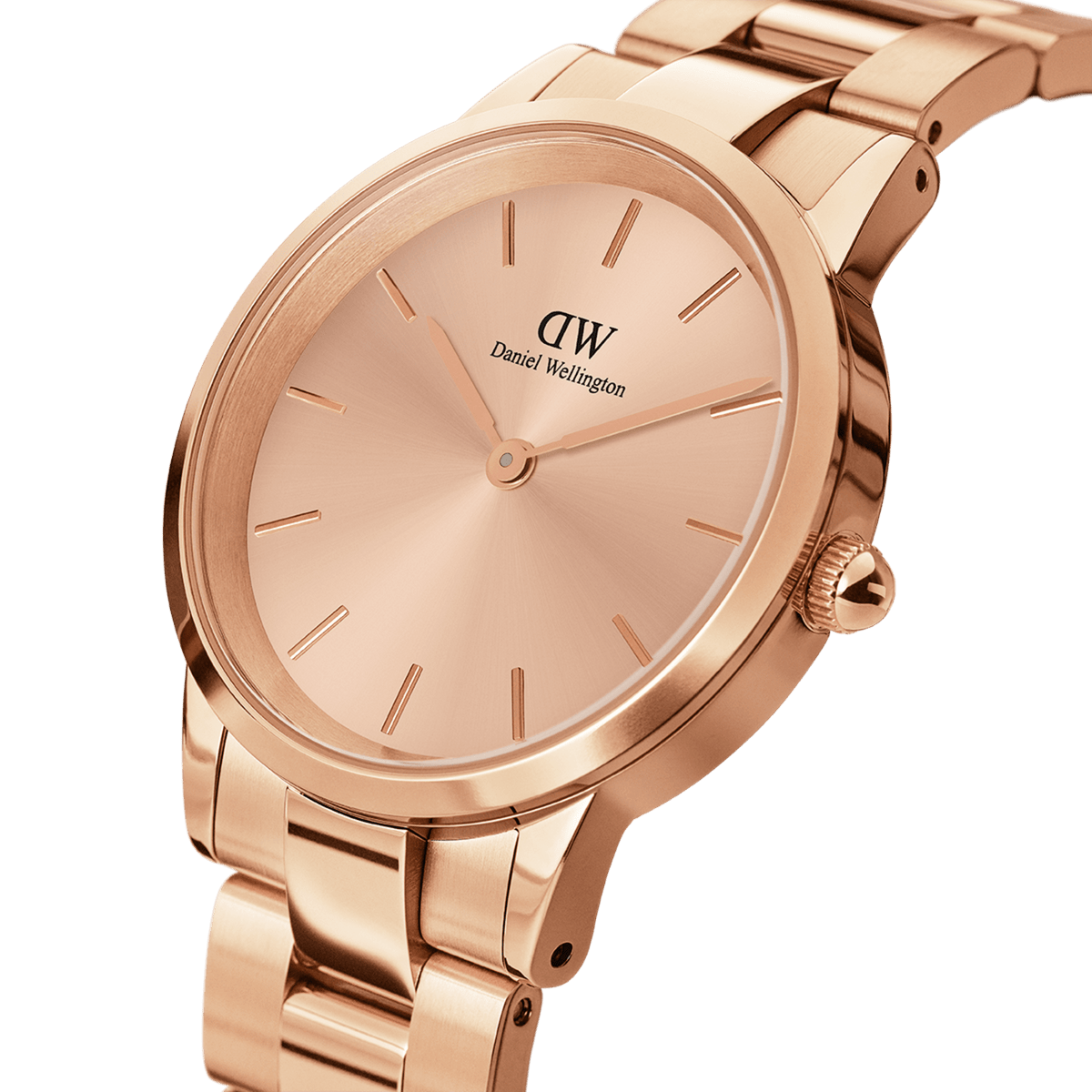 Daniel Wellington Iconic Link Unitone 28mm Rose Gold Dial Watch DW00100401