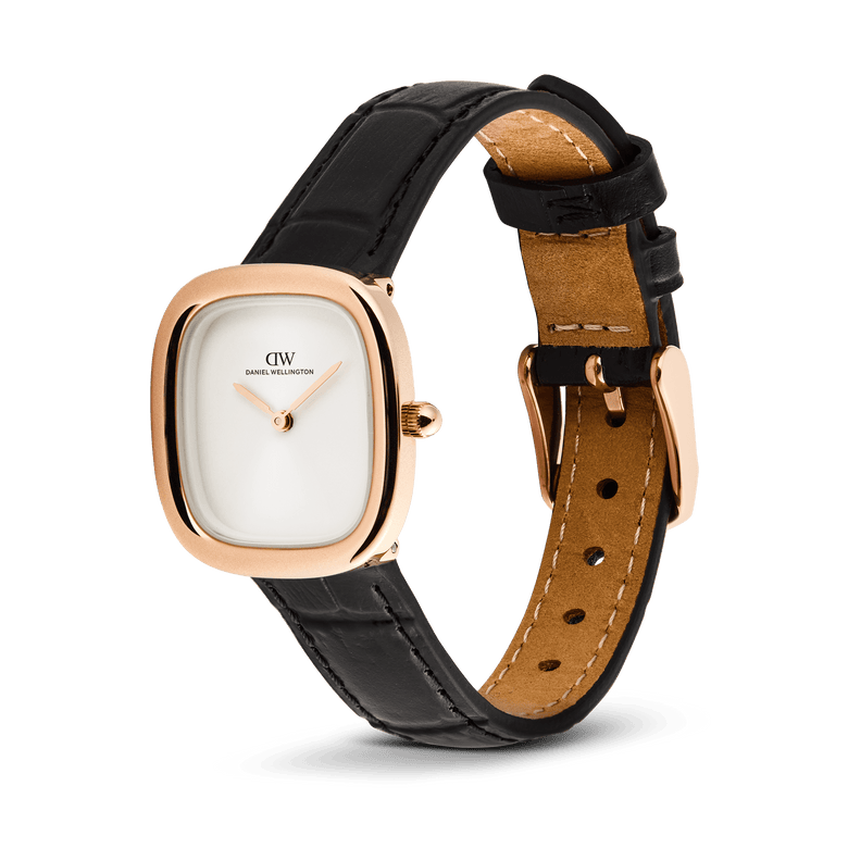 Margot Black Croc Rose Gold