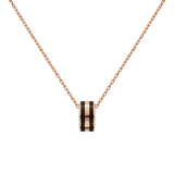 Emalie Necklace Rose Gold Black