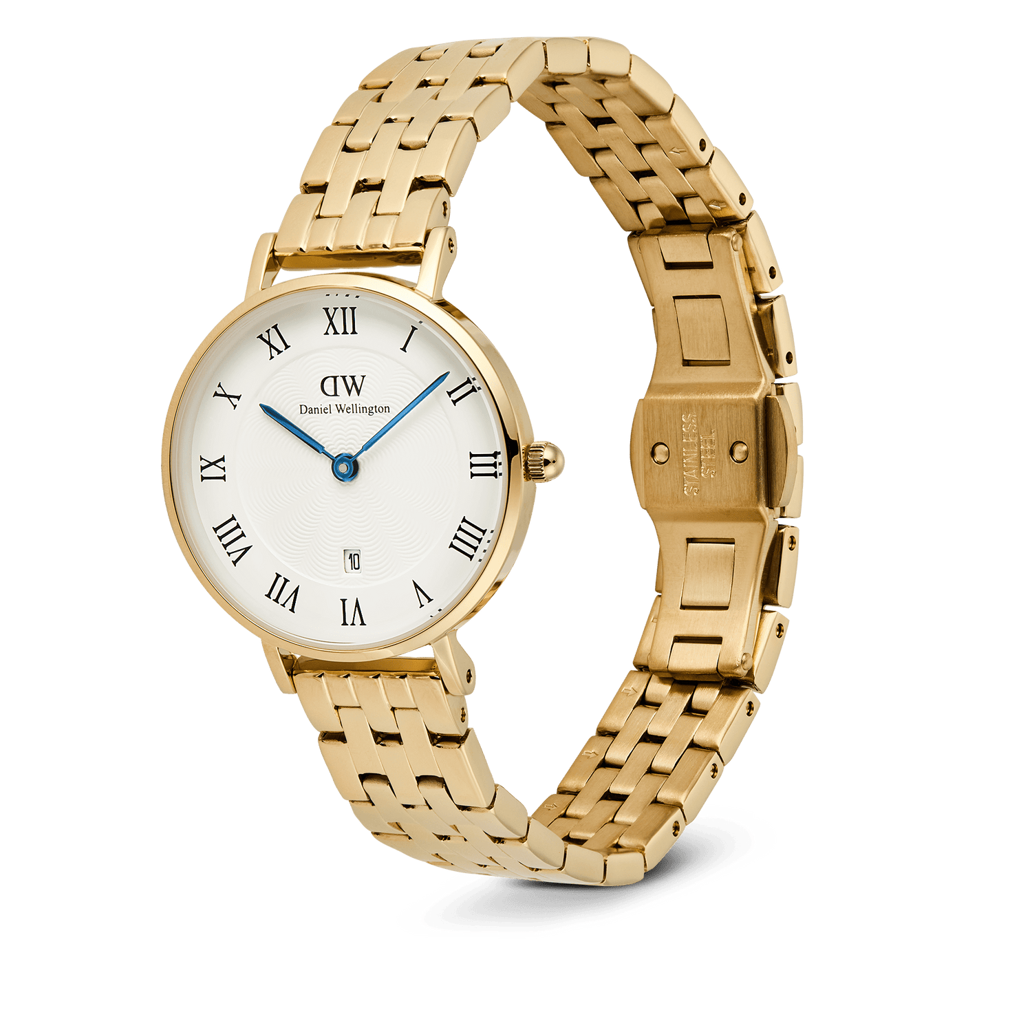 Petite Roman Numerals Date 5-link Gold