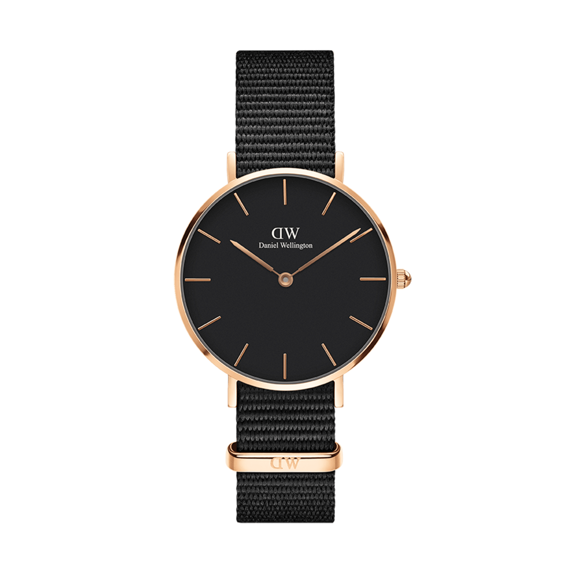 Petite Cornwall - Women's watch in black & rose gold | DW