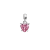 Charm Heart Crystal Pink Silver