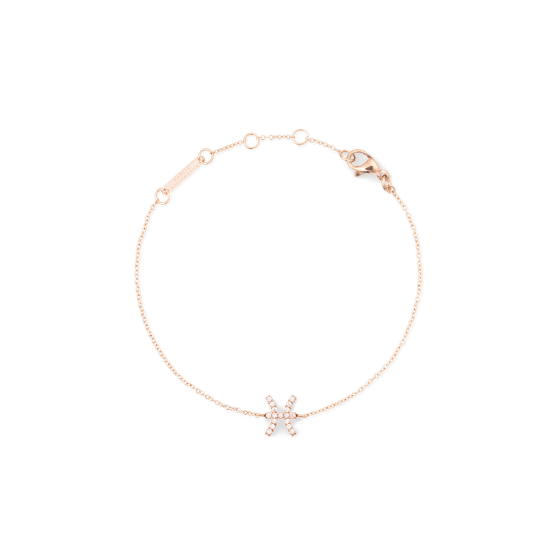 Crystal Zodiac Chain Bracelet Rose Gold