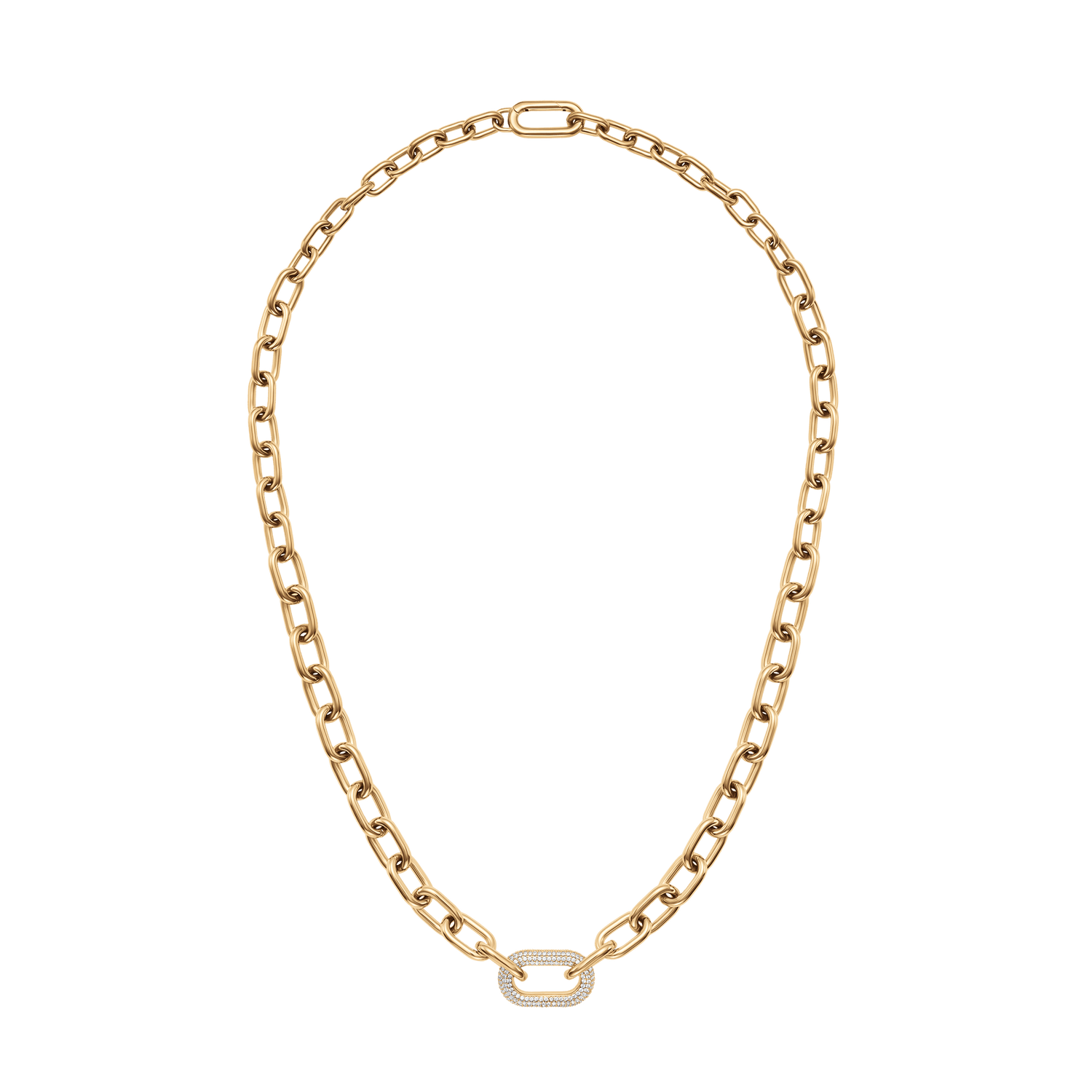 Crystal Link Necklace Gold