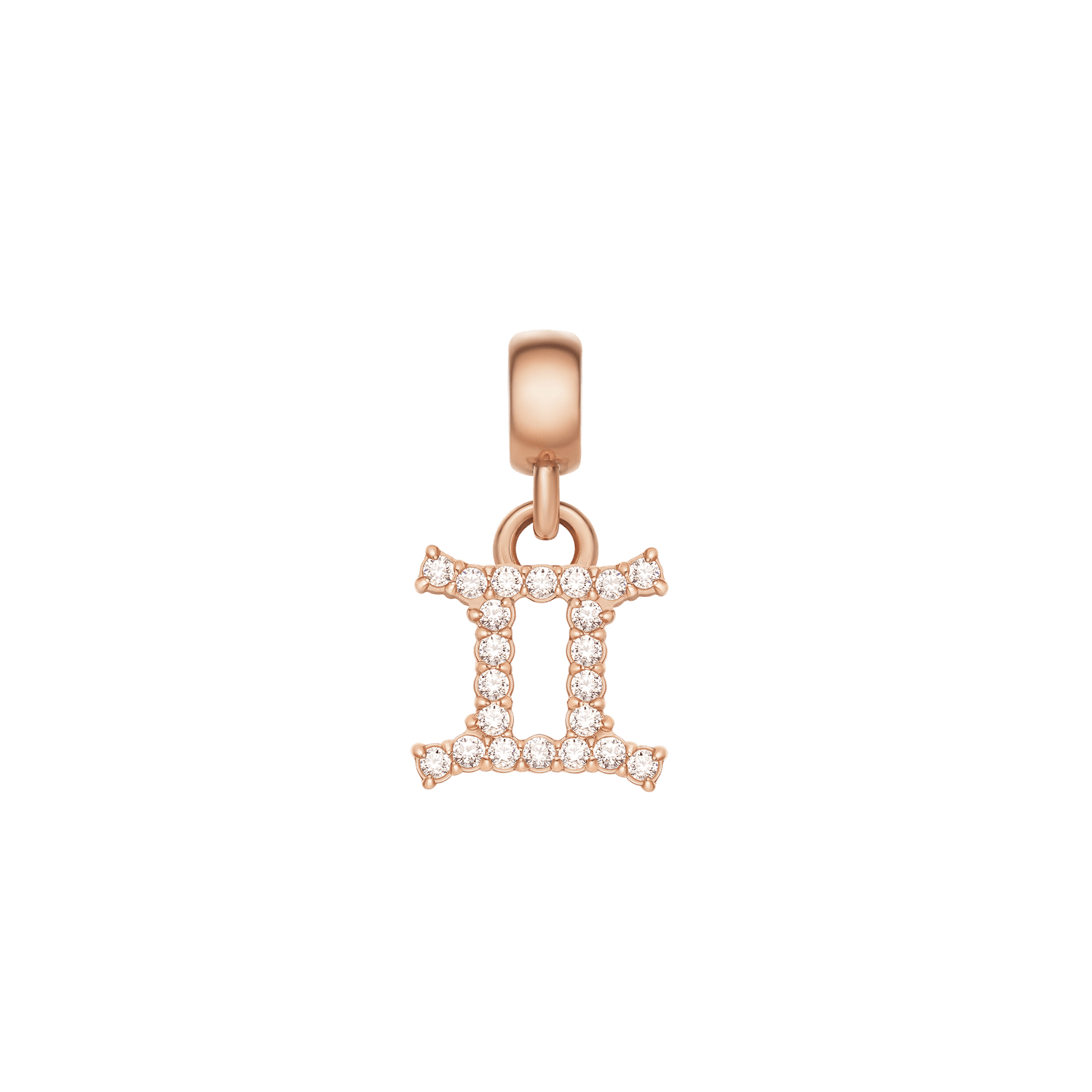 Crystal Zodiac Charm Rose Gold