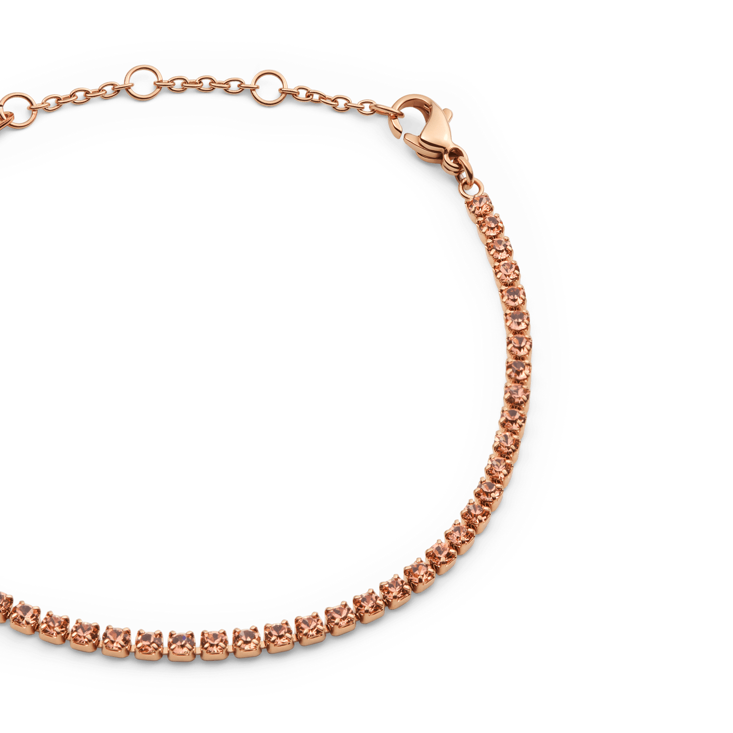 Classic Tennis Bracelet Apricot Rose Gold