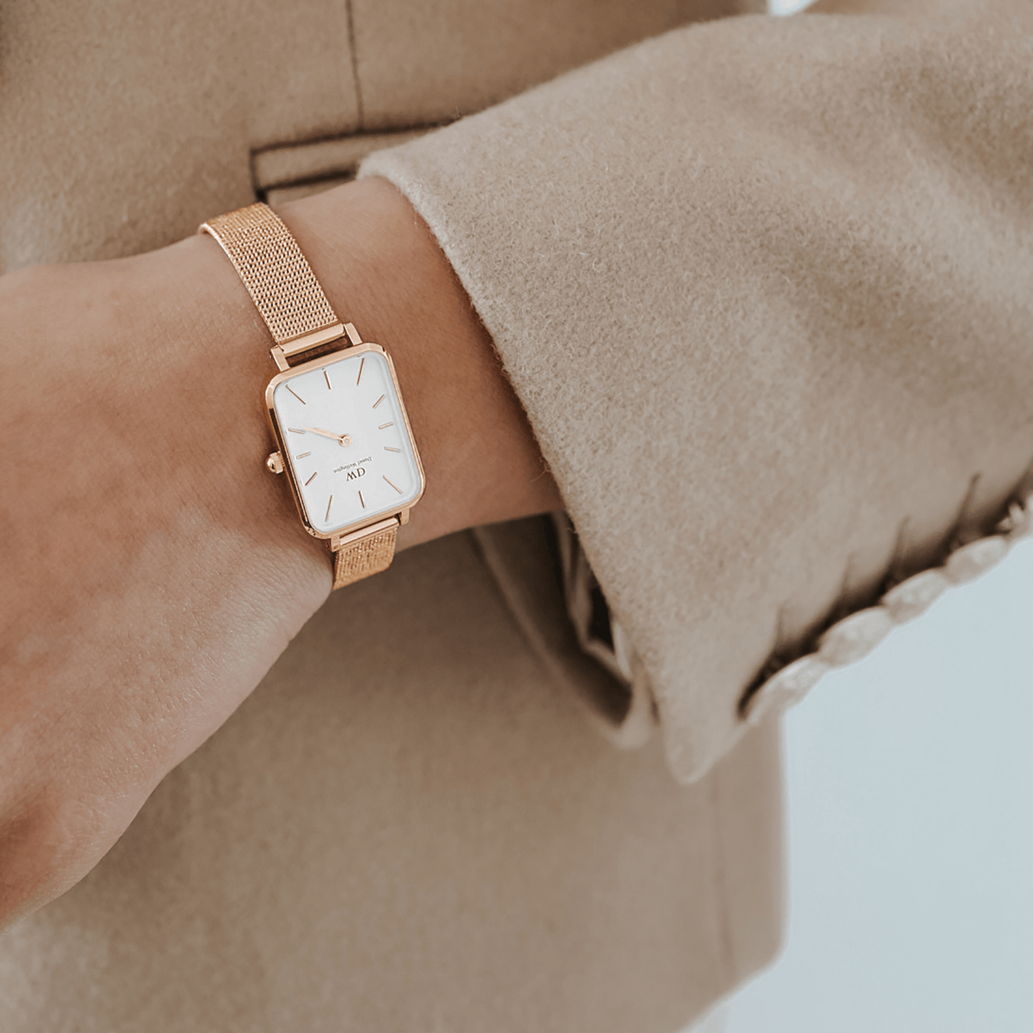 Quadro - Square watch in rose gold for women | DW