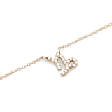 Crystal Zodiac Chain Necklace Gold