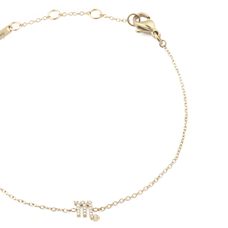 Crystal Zodiac Chain Bracelet Gold