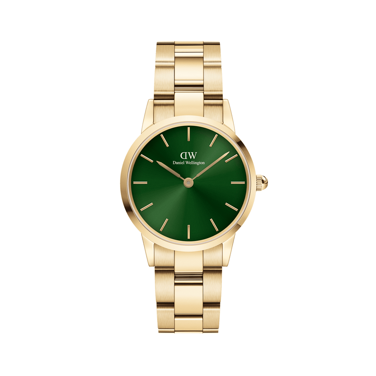 Silver watch discount green face