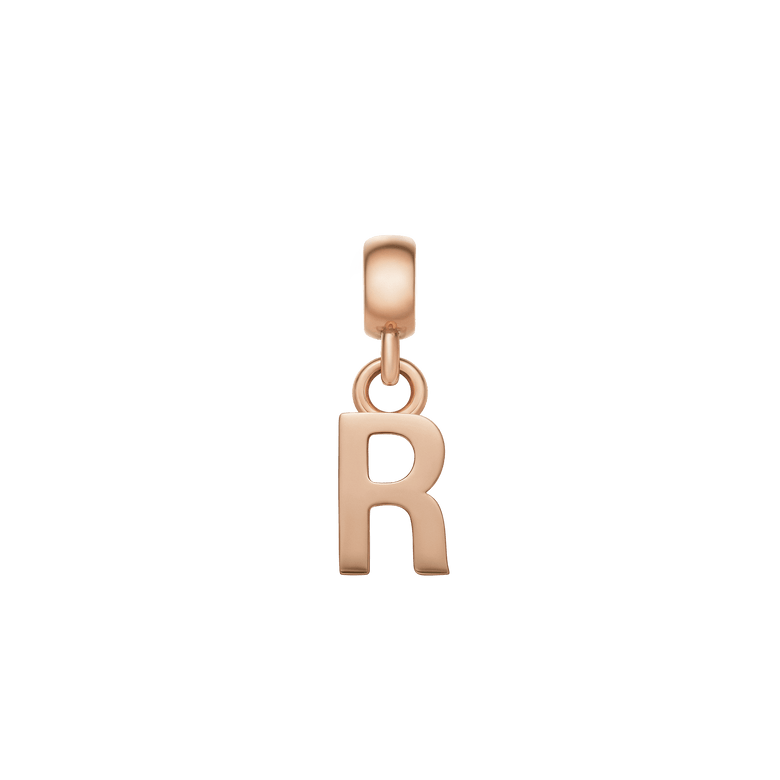Letter Charm Rose Gold