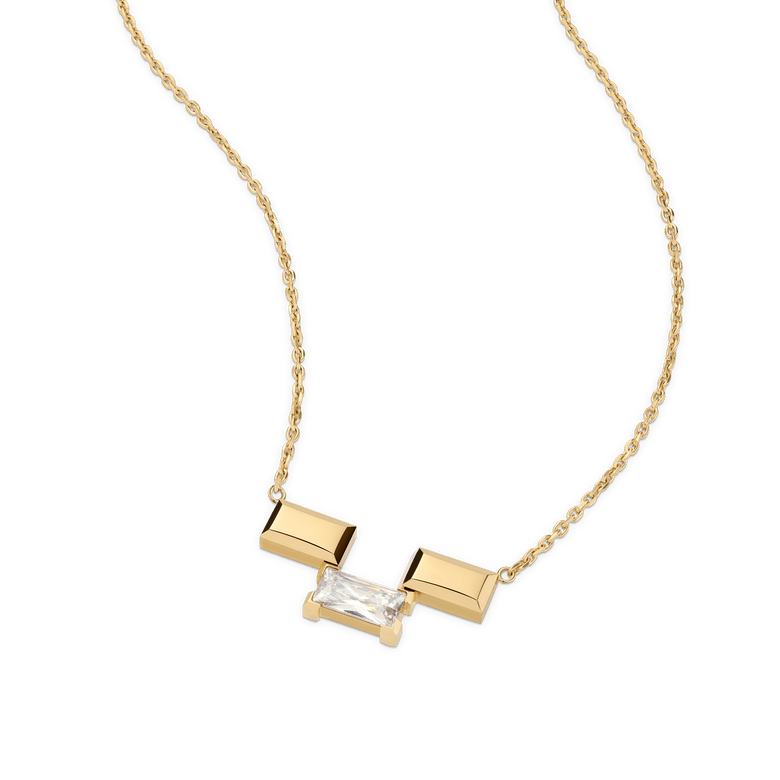 Bric Necklace Crystal Gold