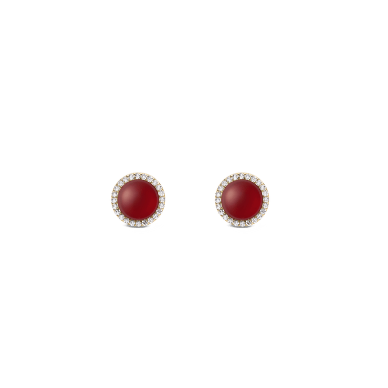 Audrey Earrings  Red Agathe Gold
