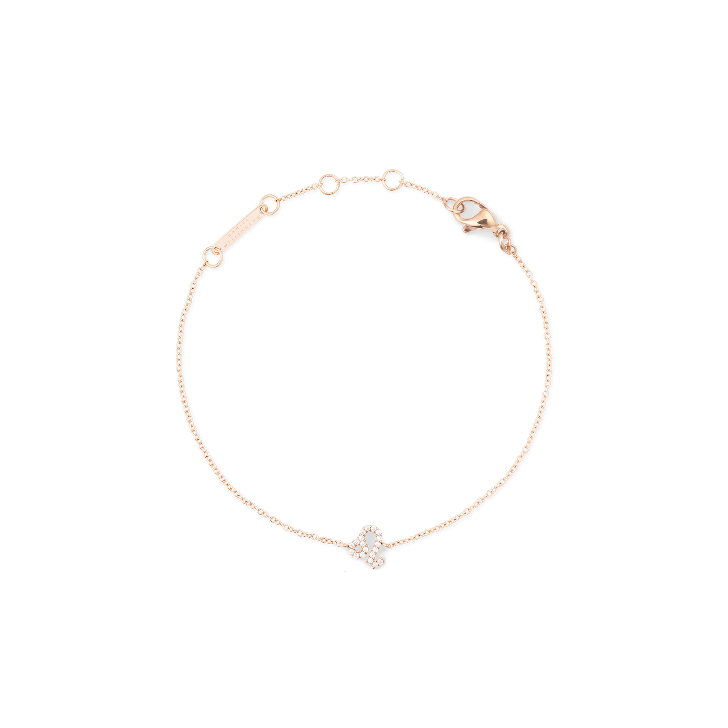 Crystal Zodiac Chain Bracelet Rose Gold