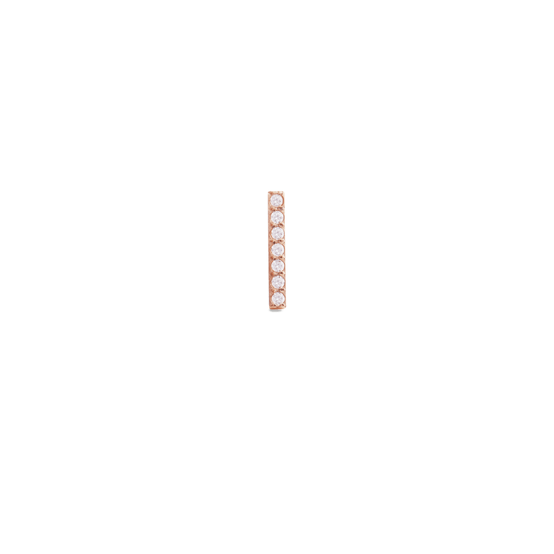 Crystal Bar Stud Rose Gold