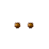 Audrey Earrings Tiger Eye Rose Gold