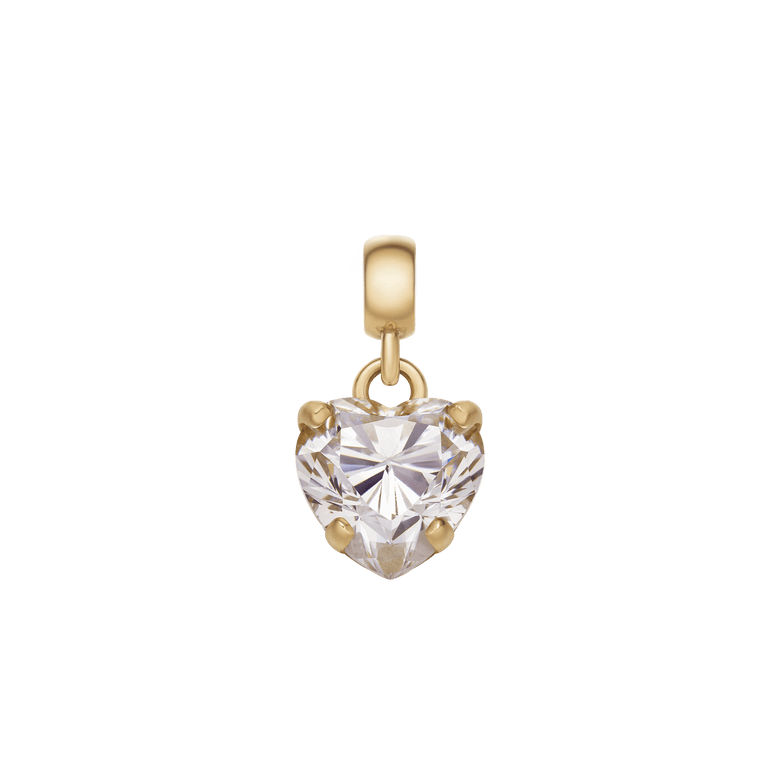 Heart White Crystal Charm G