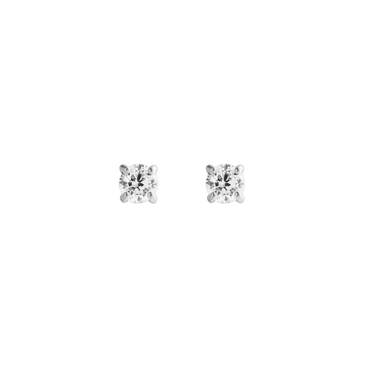 Mirelle Solitaire Stud Earrings Silver