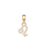Crystal Zodiac Charm Gold