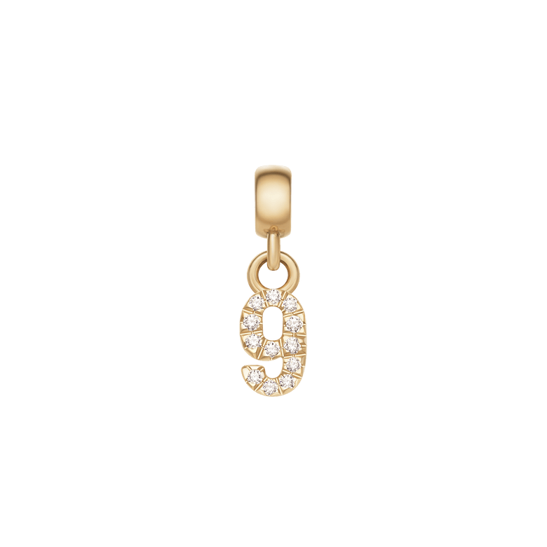 Crystal Number Charm Gold