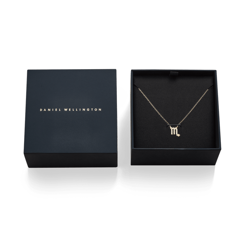 Crystal Zodiac Chain Necklace Gold