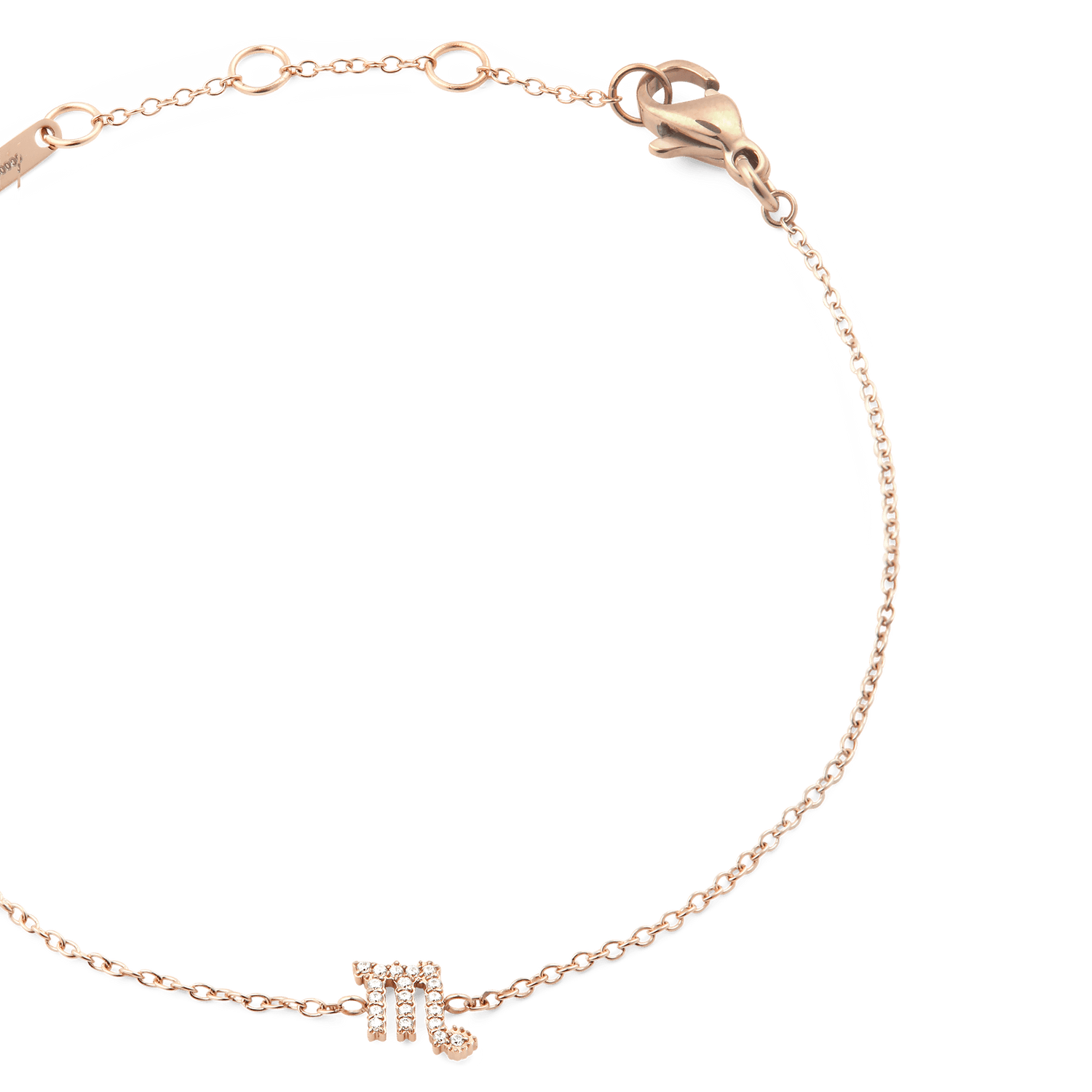 Crystal Zodiac Chain Bracelet Rose Gold