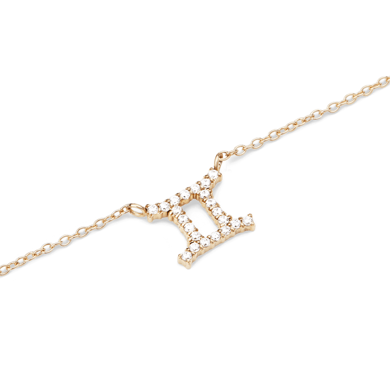 Crystal Zodiac Chain Necklace Gold