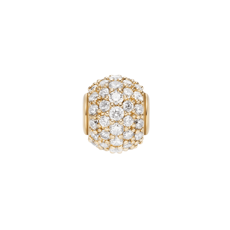 Pavé Orb White Crystal Charm Gold