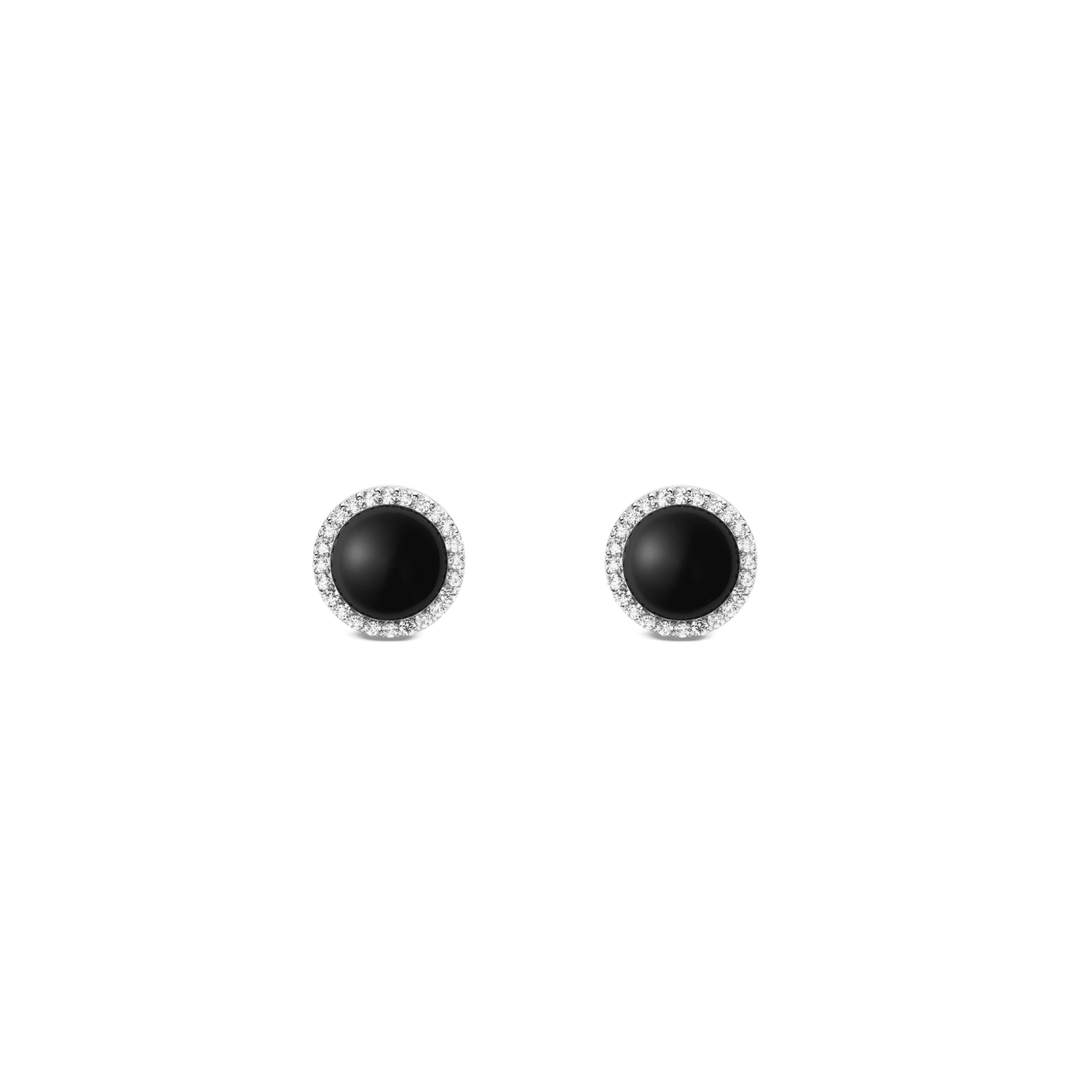 Audrey Earrings Black Agathe Silver
