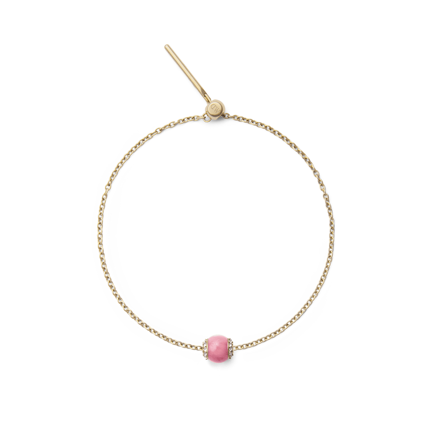 Rhodonite Crystal Orb Gold Charm