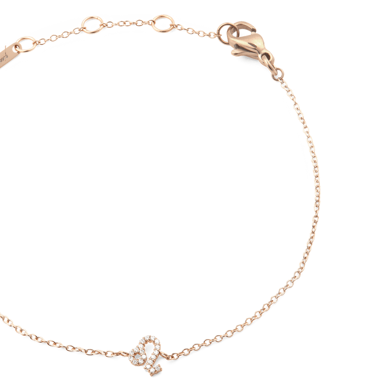 Crystal Zodiac Chain Bracelet Rose Gold