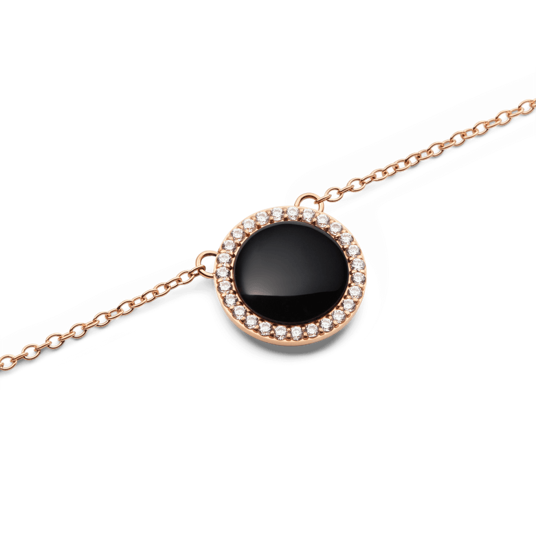 Audrey Necklace Black Agathe Rose Gold