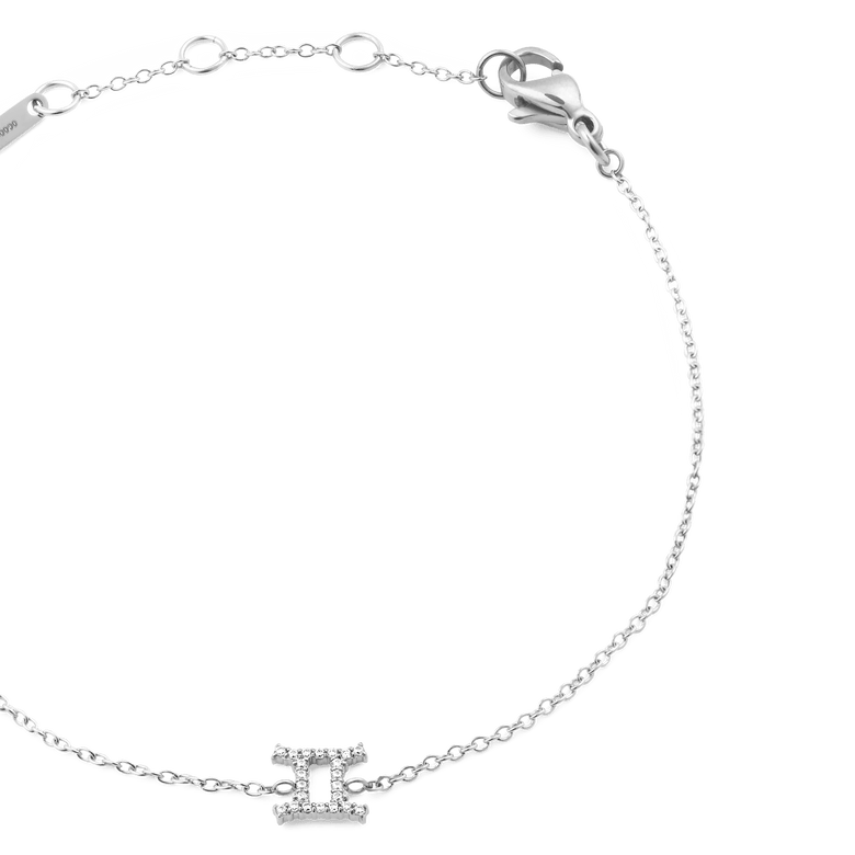 Crystal Zodiac Chain Bracelet Silver