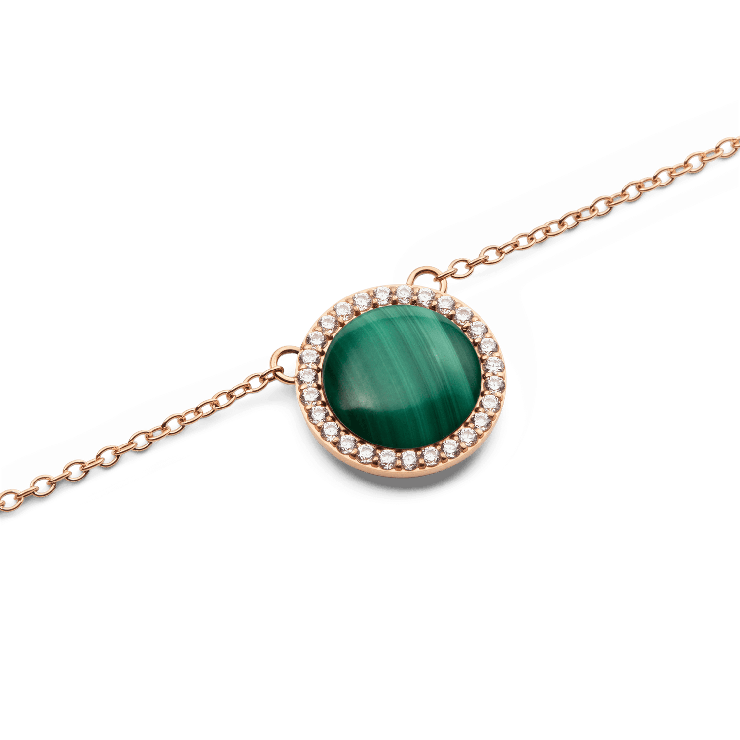 Audrey Necklace Malachite Rose Gold
