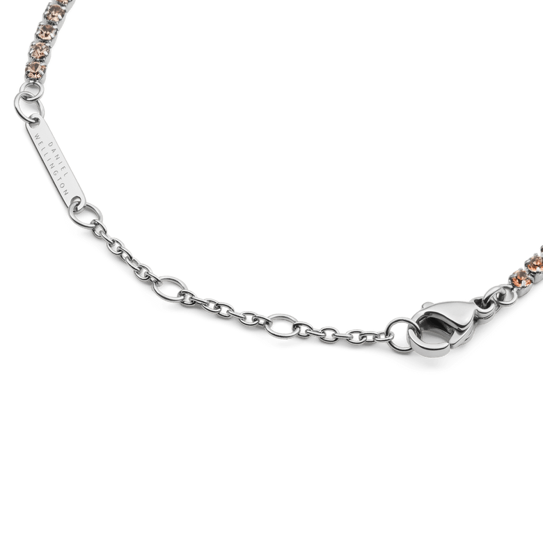 Classic Tennis Bracelet Apricot Silver