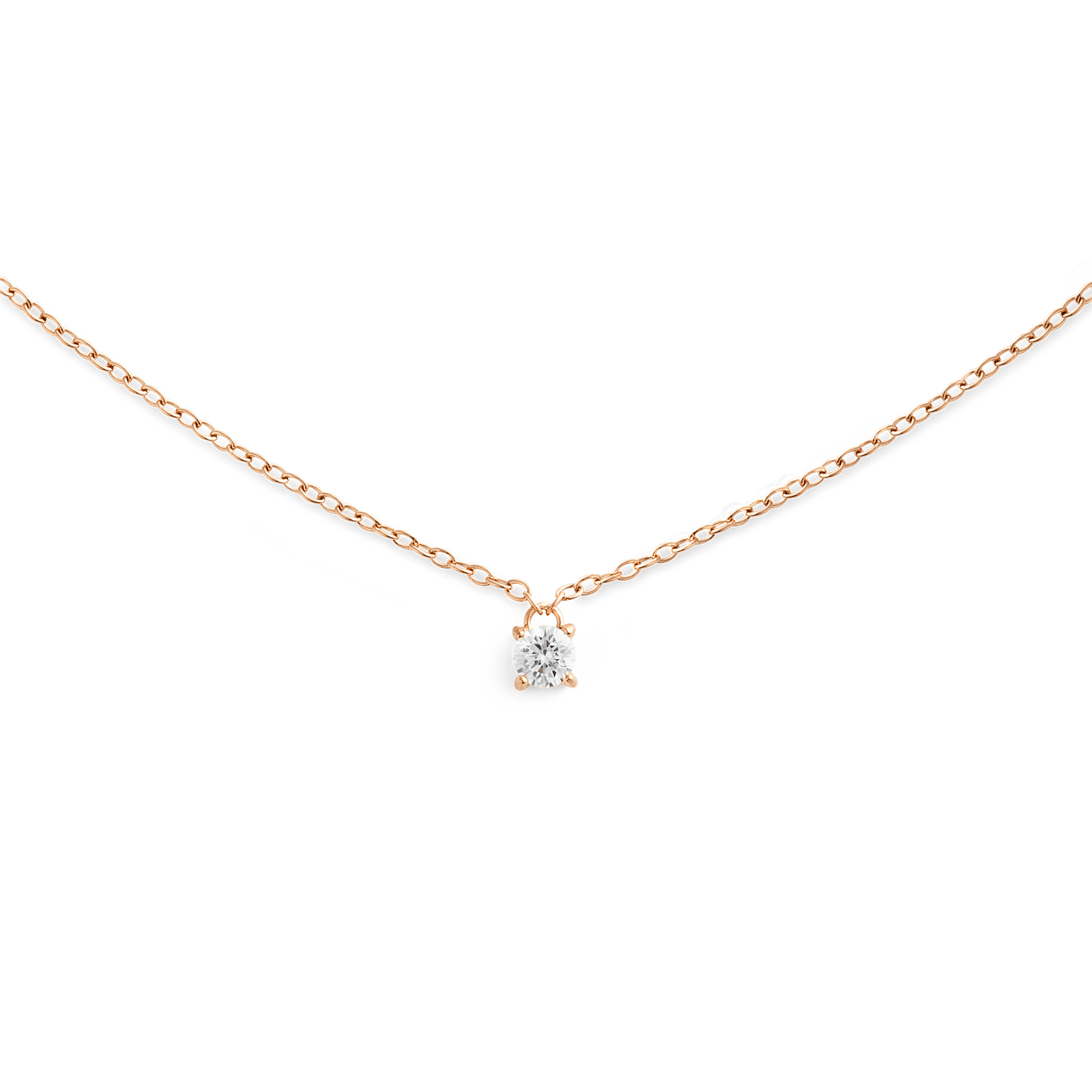 Mirelle Solitaire Necklace Rose Gold