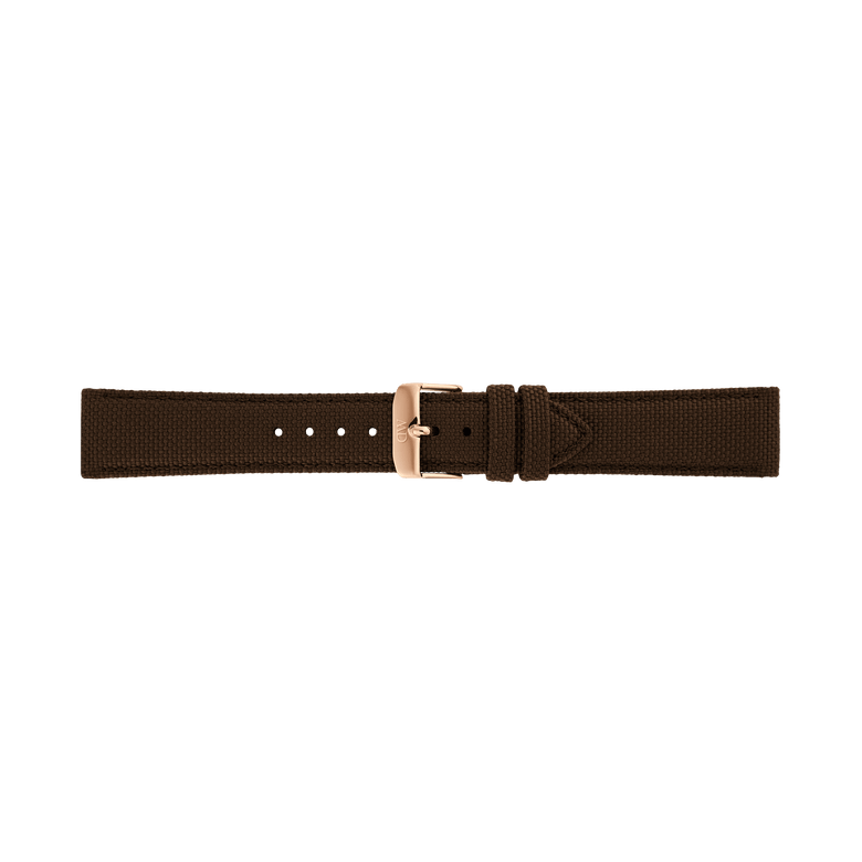 Brown Canvas Strap Rose Gold