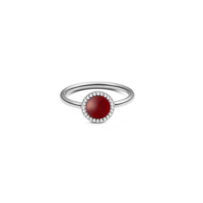 Audrey Ring  Red Agathe Silver