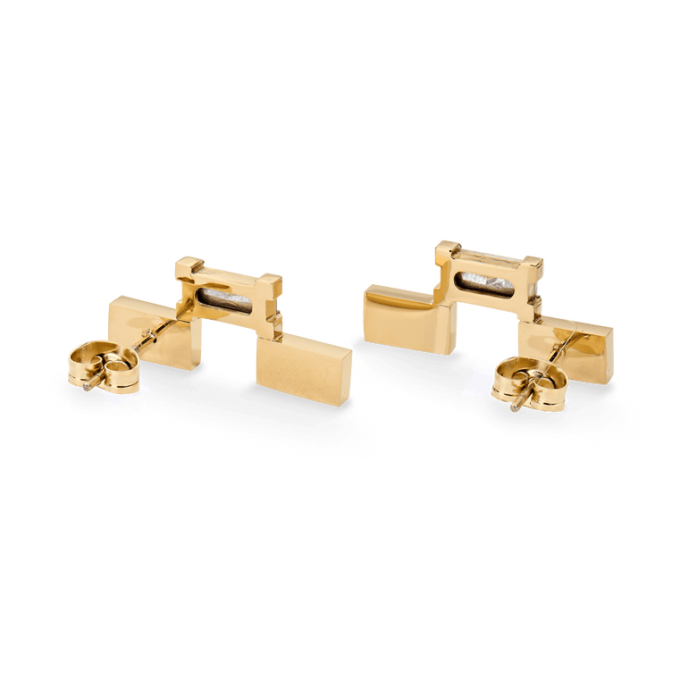 Bric Earrings Crystal Gold