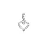 Heart Contour White Crystal Charm