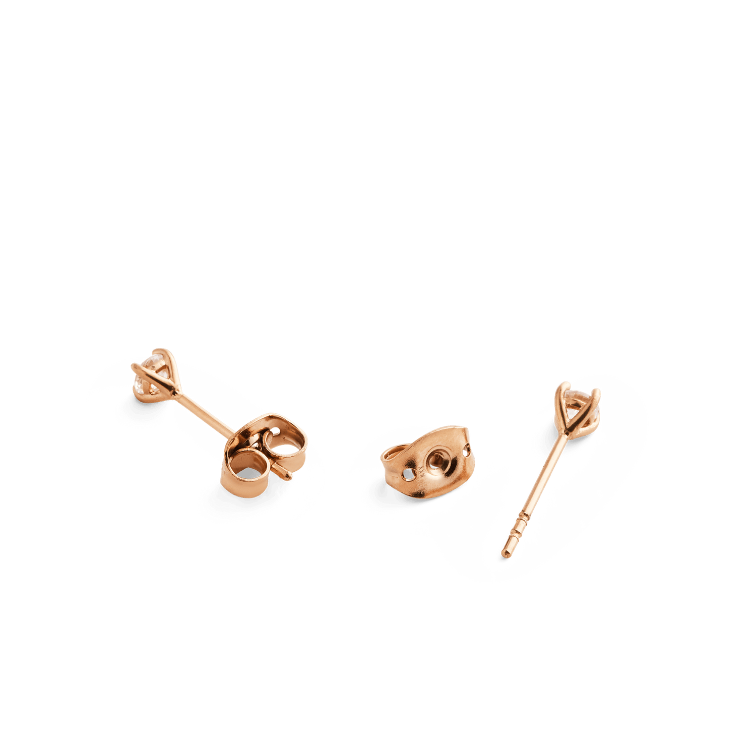 Mirelle Solitaire Stud Earrings Rose Gold