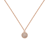 Pavé Crystal Pendant Necklace Rose Gold