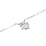 Crystal Zodiac Chain Necklace Silver